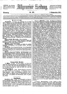 Allgemeine Zeitung Sonntag 15. September 1861