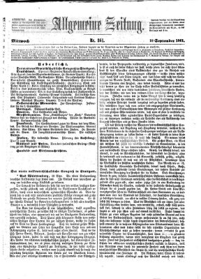 Allgemeine Zeitung Mittwoch 18. September 1861
