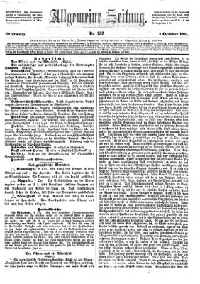 Allgemeine Zeitung Mittwoch 9. Oktober 1861
