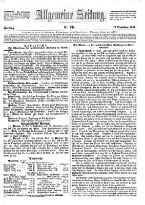 Allgemeine Zeitung Freitag 11. Oktober 1861