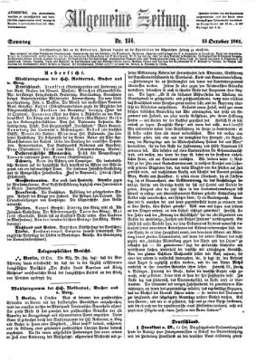 Allgemeine Zeitung Sonntag 13. Oktober 1861