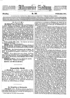Allgemeine Zeitung Dienstag 29. Oktober 1861