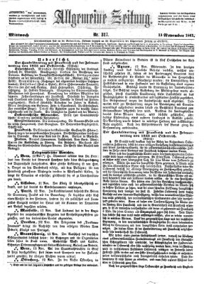 Allgemeine Zeitung Mittwoch 13. November 1861
