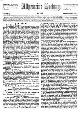 Allgemeine Zeitung Dienstag 19. November 1861