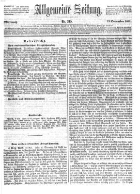 Allgemeine Zeitung Mittwoch 11. Dezember 1861