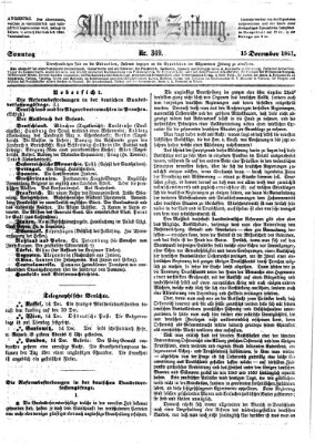 Allgemeine Zeitung Sonntag 15. Dezember 1861