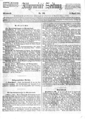 Allgemeine Zeitung Mittwoch 16. April 1862