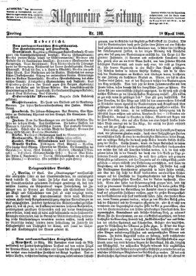 Allgemeine Zeitung Freitag 18. April 1862