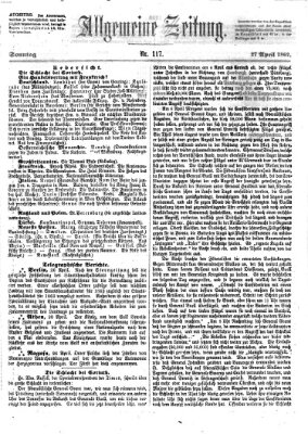 Allgemeine Zeitung Sonntag 27. April 1862