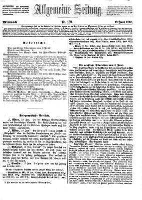Allgemeine Zeitung Mittwoch 18. Juni 1862