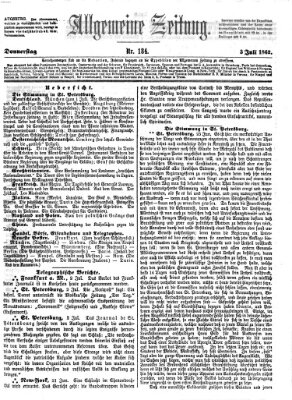 Allgemeine Zeitung Donnerstag 3. Juli 1862