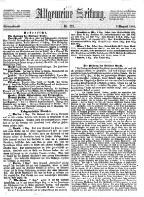 Allgemeine Zeitung Samstag 9. August 1862