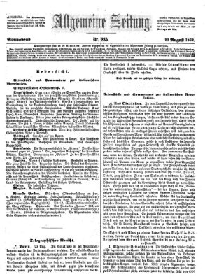 Allgemeine Zeitung Samstag 23. August 1862