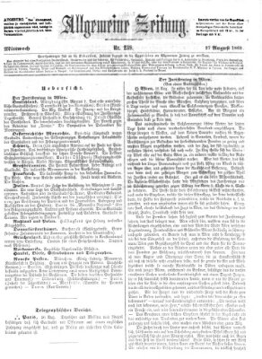 Allgemeine Zeitung Mittwoch 27. August 1862