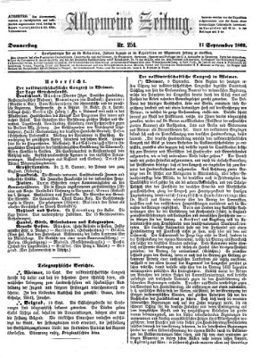Allgemeine Zeitung Donnerstag 11. September 1862