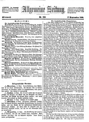 Allgemeine Zeitung Mittwoch 17. September 1862