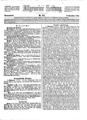 Allgemeine Zeitung Samstag 18. Oktober 1862