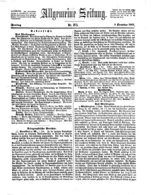 Allgemeine Zeitung Freitag 2. Oktober 1863