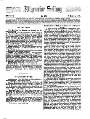 Allgemeine Zeitung Mittwoch 7. Oktober 1863