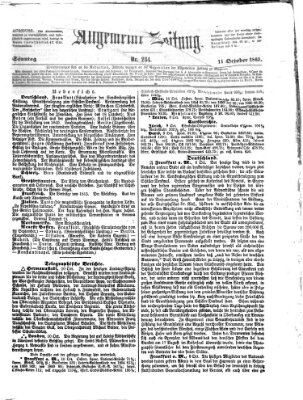 Allgemeine Zeitung Sonntag 11. Oktober 1863