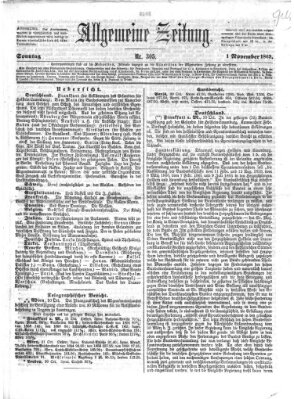 Allgemeine Zeitung Sonntag 1. November 1863