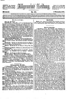Allgemeine Zeitung Mittwoch 4. November 1863