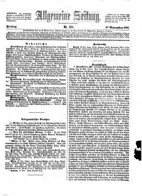 Allgemeine Zeitung Freitag 27. November 1863