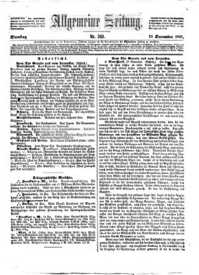 Allgemeine Zeitung Dienstag 15. Dezember 1863