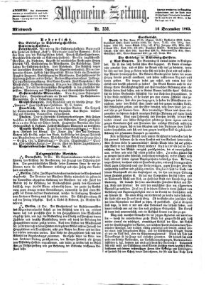 Allgemeine Zeitung Mittwoch 16. Dezember 1863