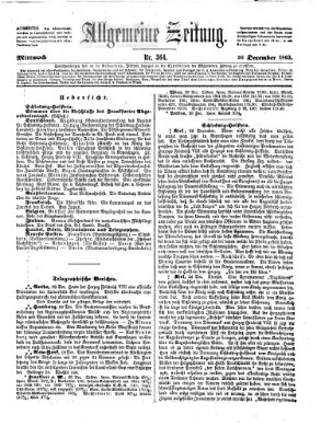 Allgemeine Zeitung Mittwoch 30. Dezember 1863