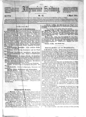 Allgemeine Zeitung Freitag 1. April 1864