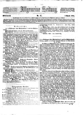 Allgemeine Zeitung Mittwoch 6. April 1864