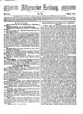 Allgemeine Zeitung Freitag 8. April 1864
