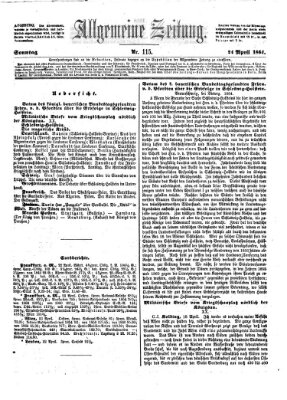Allgemeine Zeitung Sonntag 24. April 1864