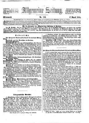 Allgemeine Zeitung Mittwoch 27. April 1864