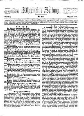 Allgemeine Zeitung Dienstag 14. Juni 1864