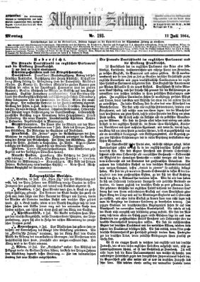 Allgemeine Zeitung Montag 11. Juli 1864