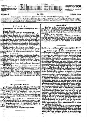 Allgemeine Zeitung Mittwoch 13. Juli 1864