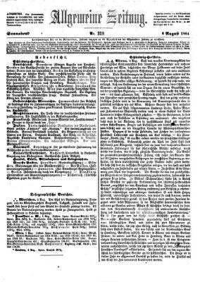 Allgemeine Zeitung Samstag 6. August 1864
