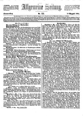 Allgemeine Zeitung Donnerstag 18. August 1864