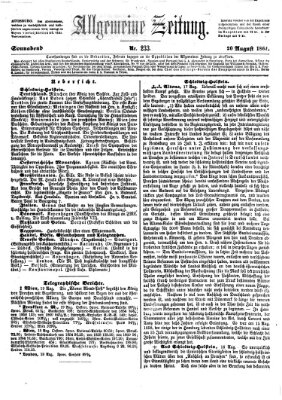 Allgemeine Zeitung Samstag 20. August 1864