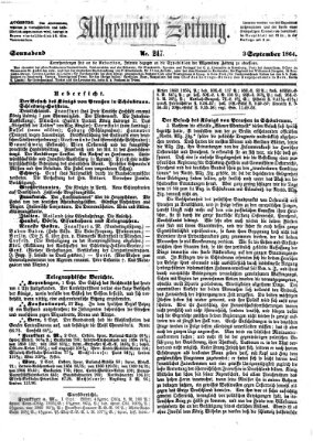 Allgemeine Zeitung Samstag 3. September 1864