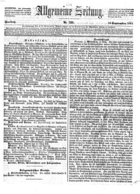 Allgemeine Zeitung Freitag 16. September 1864