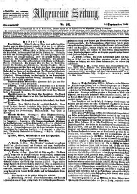 Allgemeine Zeitung Samstag 24. September 1864