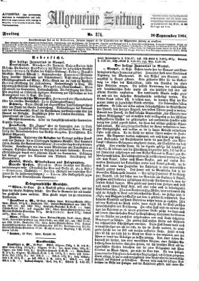 Allgemeine Zeitung Freitag 30. September 1864