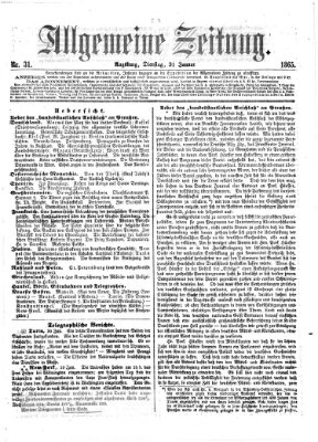 Allgemeine Zeitung Dienstag 31. Januar 1865