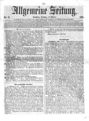 Allgemeine Zeitung Sonntag 12. Februar 1865
