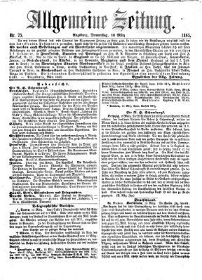 Allgemeine Zeitung Donnerstag 16. März 1865