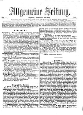 Allgemeine Zeitung Samstag 18. März 1865
