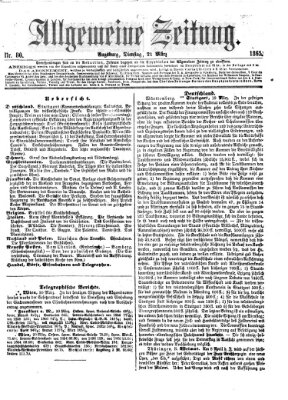 Allgemeine Zeitung Dienstag 21. März 1865